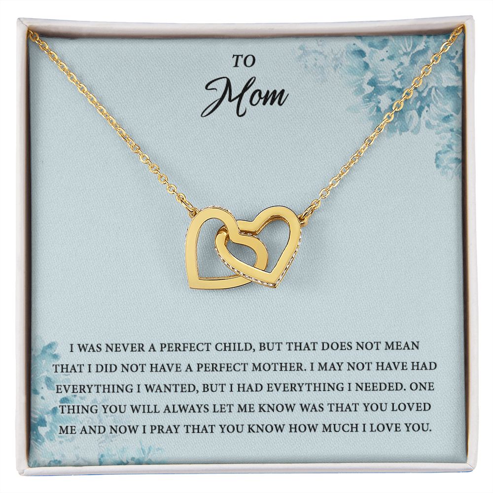Mom Necklace Gifts for Mom from Daughter to Mom Gifts for Mothers Day from Daughter, To My Mom Necklace from Daughter to Mom Birthday Gifts Necklace with Message Card and Gift Box2227 Interlocking Hearts Necklace