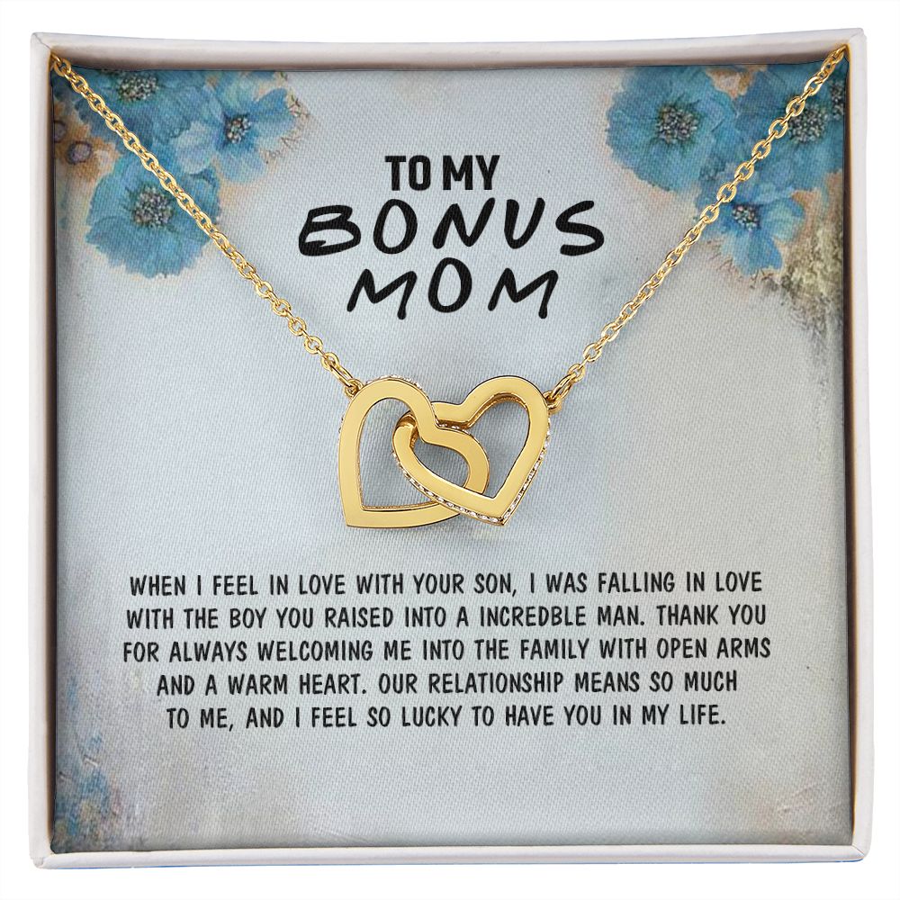 Mother Daughter Necklace as Daughter Gift from Mom, Mom Necklace as Christmas Gift for Mom from Son, Birthday Gift for Mother in Law Necklace, Bonus Mom Gifts for Step Mom Necklace4 Interlocking Hearts Necklace