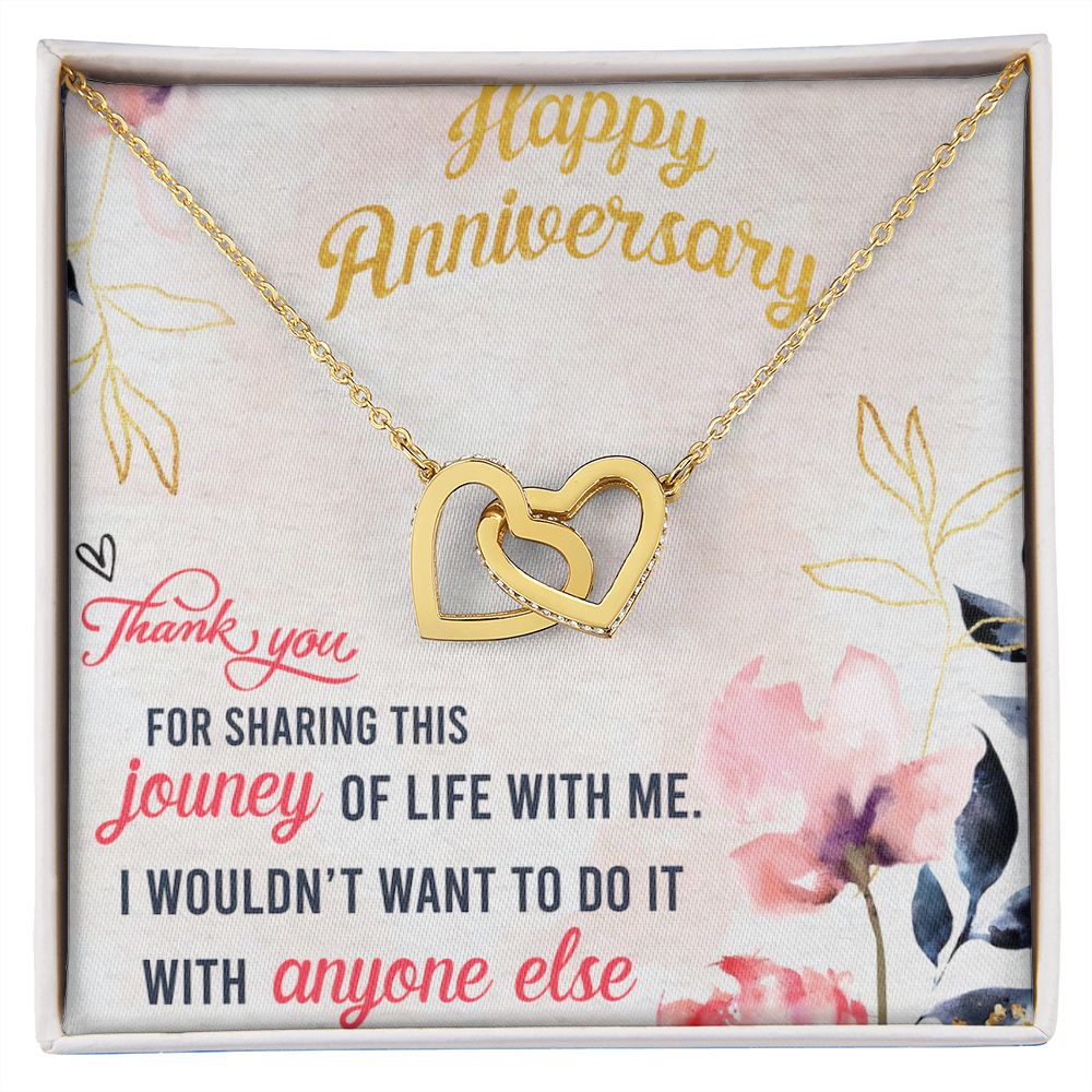 To My Wife Necklace, Wedding Anniversary Jewelry For Women, Necklace For Wife from Husband, Gift For Wife Birthday Gifts From Husband Necklace, Jewelry With Message Card In A Gift Box9 Interlocking Hearts Necklace