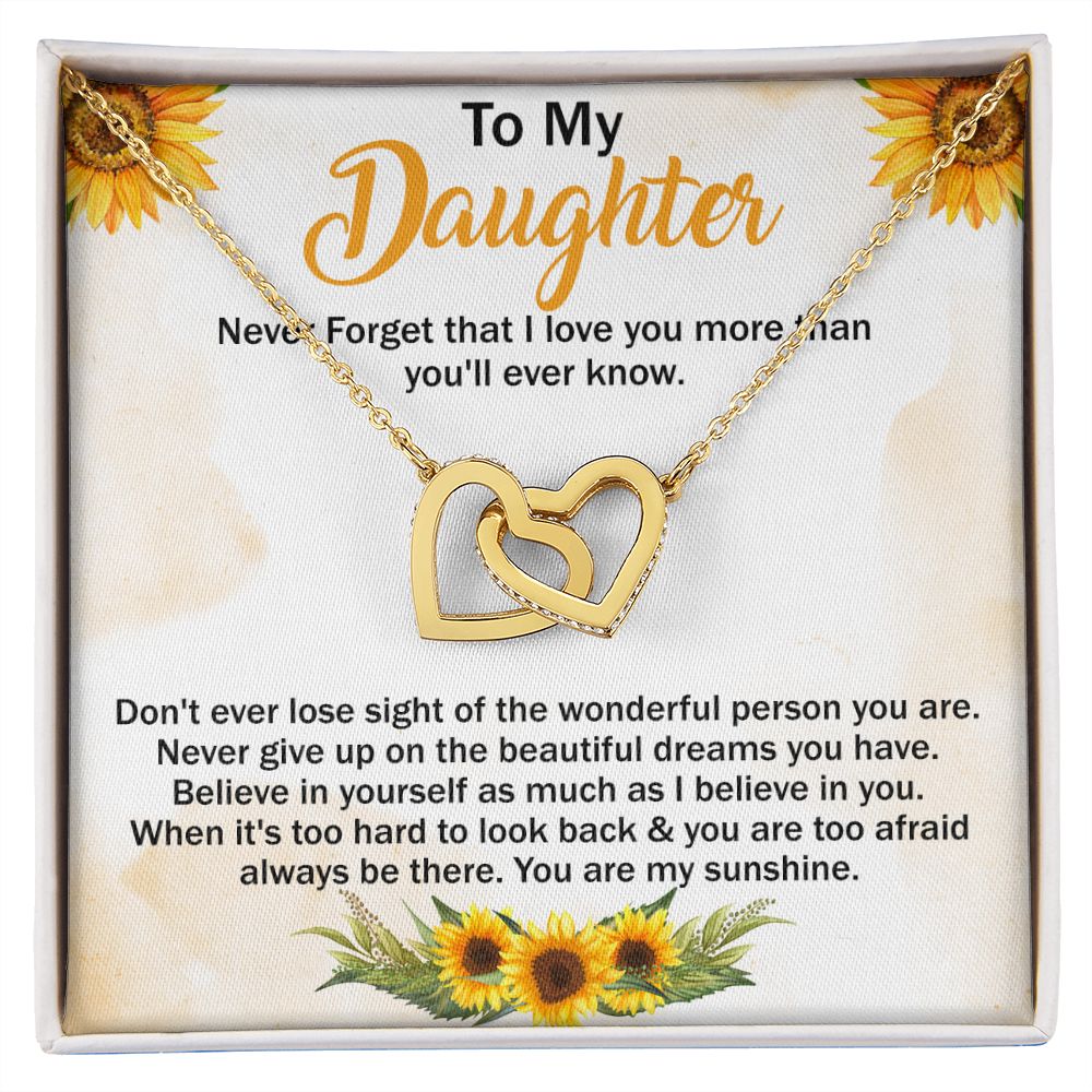 Jewelry Pendant Present for Daughter, To My Daughter Gift Necklace from Mom, Mother Daughter Gift Ideas, Birthday Christmas Gift Graduation Gifts for Daughters, Mother and Daughter Necklace 11 Interlocking Hearts Necklace