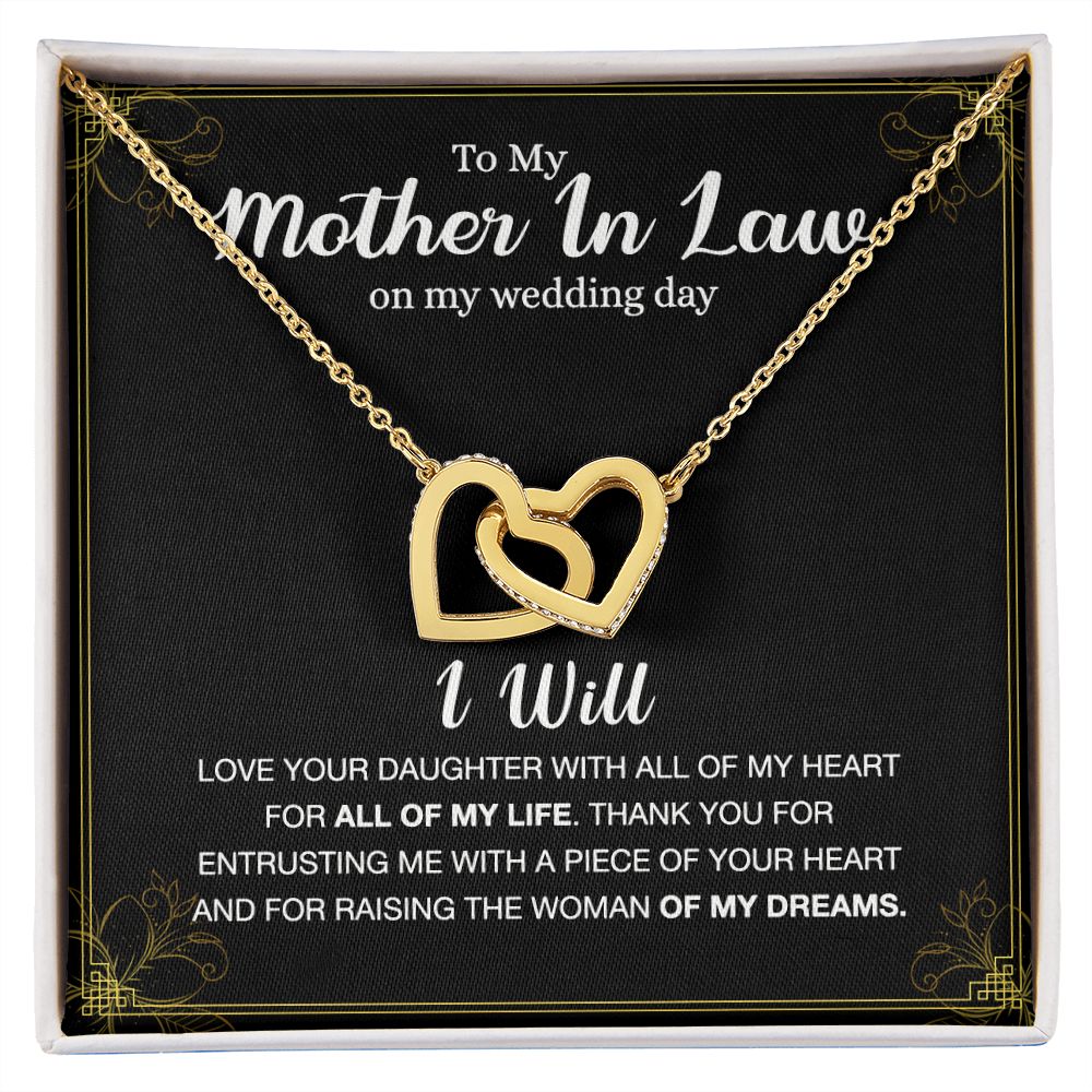 Mother Of The Bride Gift From Groom, Mother In Law Gift on Wedding Day from Groom, Gifts for Mother of the Bride, Future Mother-In-Law Interlocking Hearts Necklace