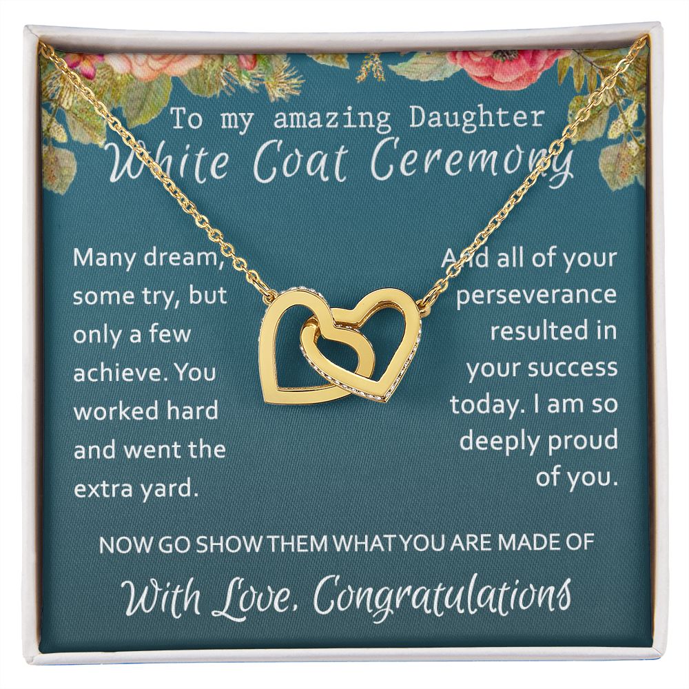 White Coat Ceremony Gift Necklace Medical School Graduation Student Ceremony New Doctor Graduation Gift For Doctor Residency Gifts Necklace For Girl, Pendant For for Her Daughter Sister Interlocking Hearts Necklace