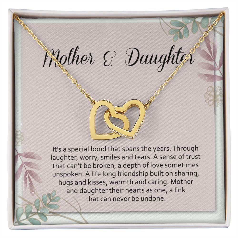 Mom Necklace Gifts for Mom from Daughter to Mom Gifts for Mothers Day from Daughter, To My Mom Necklace from Daughter to Mom Birthday Gifts Necklace with Message Card and Gift Box2245 Interlocking Hearts Necklace