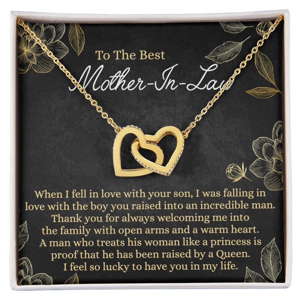 Mother In Law Gift, Cute Mother In Law Gifts Christmas, Unique Gift for Mother In Law Birthday, Best Mother In Law Gift, Mother-In-Law Gift Interlocking Hearts Necklace