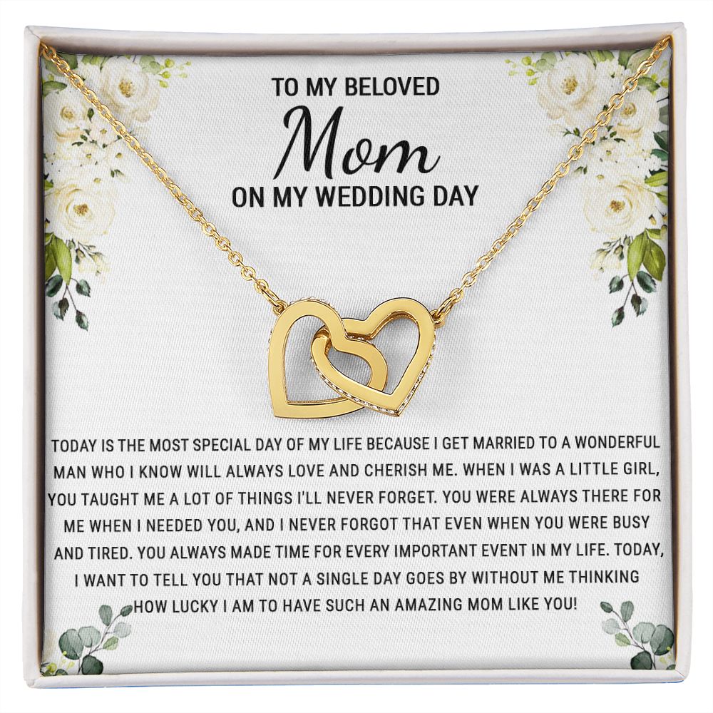 To My Beloved Mom On My Wedding Day Necklace, Daughter Gift for Mom, Bride Gift for Mother, Mother of Bride Gift, Necklace for Mother of Bride Wedding Day, To my Mom Necklace