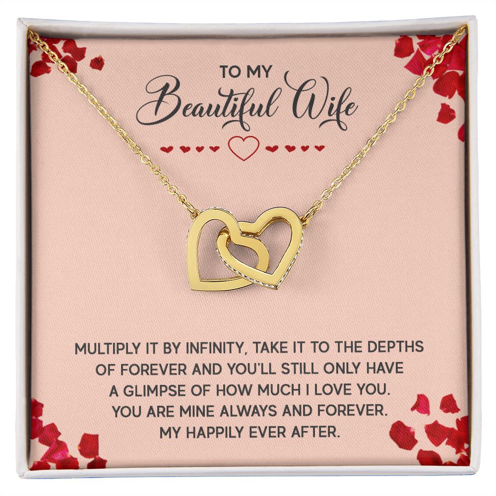 To My Beautiful Wife Necklace, Wedding Anniversary Jewelry For Women, Necklace For Wife from Husband, Gifts For Wife Birthday Gifts Necklace, Jewelry With Message Card In A Gift Box