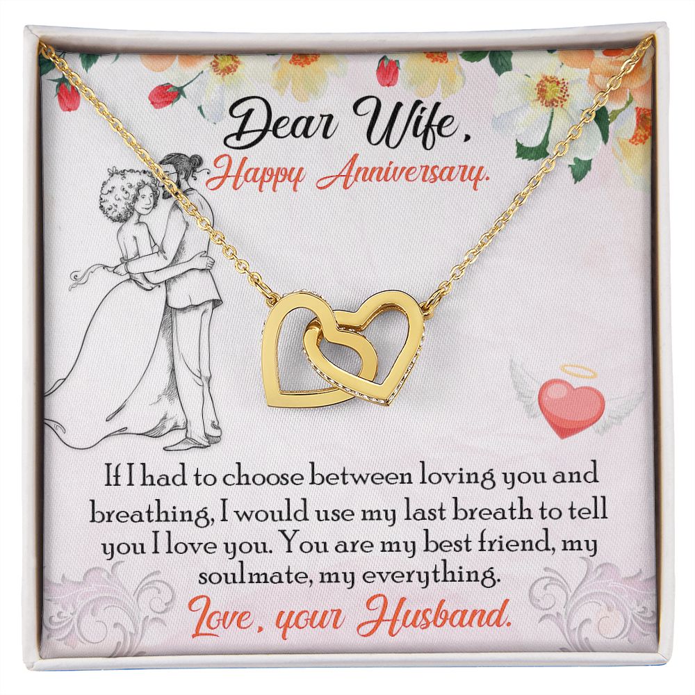 To My Wife Necklace from Husband, Personalized Necklace for Women, Luxury Necklace for Wife from Man Men, Wedding Anniversary Present For Wife, Beautiful Wife Jewelry Christmas Birthday Gift For Wife13 Interlocking Hearts Necklace