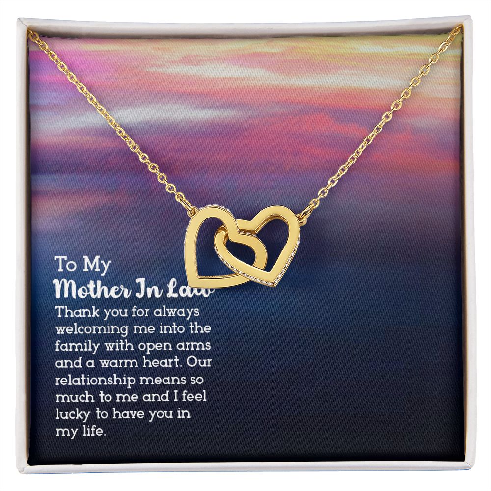 Mother in Law Necklace, Jewelry for Women, Future Mother in Law Gifts from Daughter in Law, Mother of Bride Gifts For Mother in Law, Birthday Gifts For Mother In Law From Daughter In Law13 Interlocking Hearts Necklace