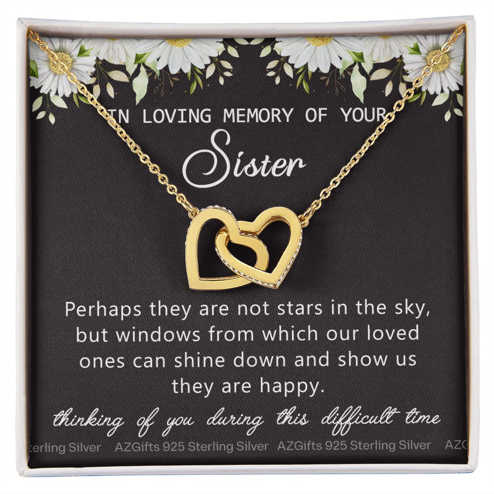 Loss Of Sister Necklace Gift, Sympathy Loss Of Sister, Sympathy Gift Box, Loss Of Sister Necklace, Loss Of Sister, Loss Of Sister Gift, Condolence Gifts, Remembrance Necklace for Women Interlocking Hearts Necklace