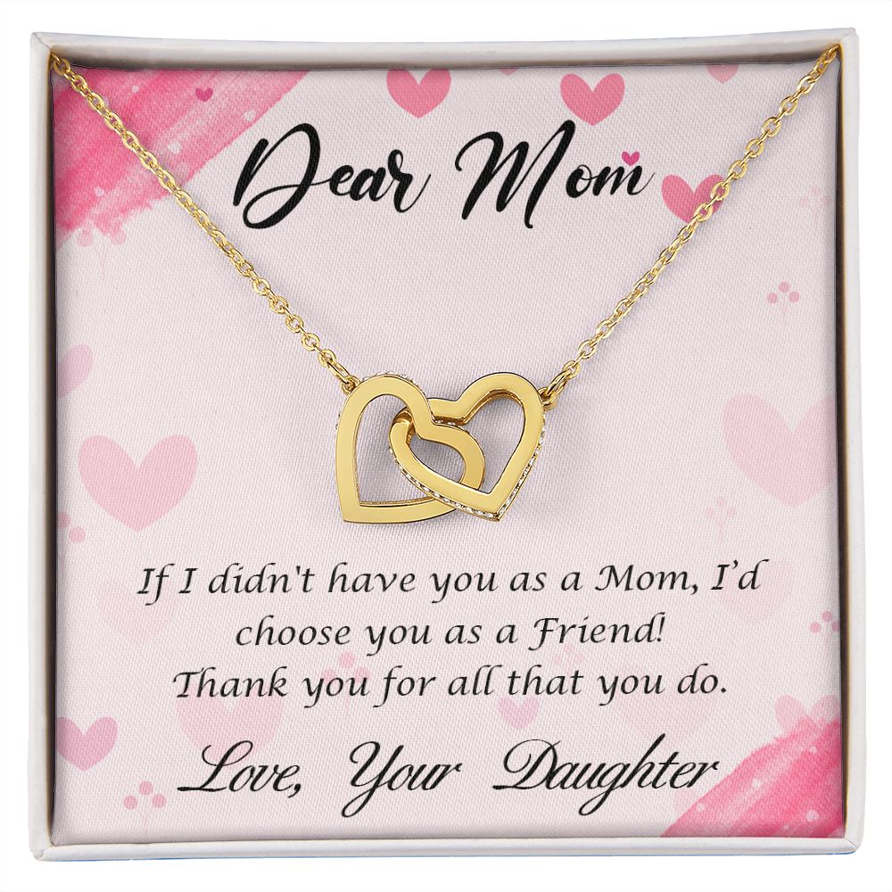 To My Mom Necklace, Gift For Mom, Mother's Day Gift from Daughter, Mom Jewelry Gift for Mothers Day, Birthday Gift for Mother, Moms Gift from Daughter Son, Necklace for Mom Mother 10 Interlocking Hearts Necklace