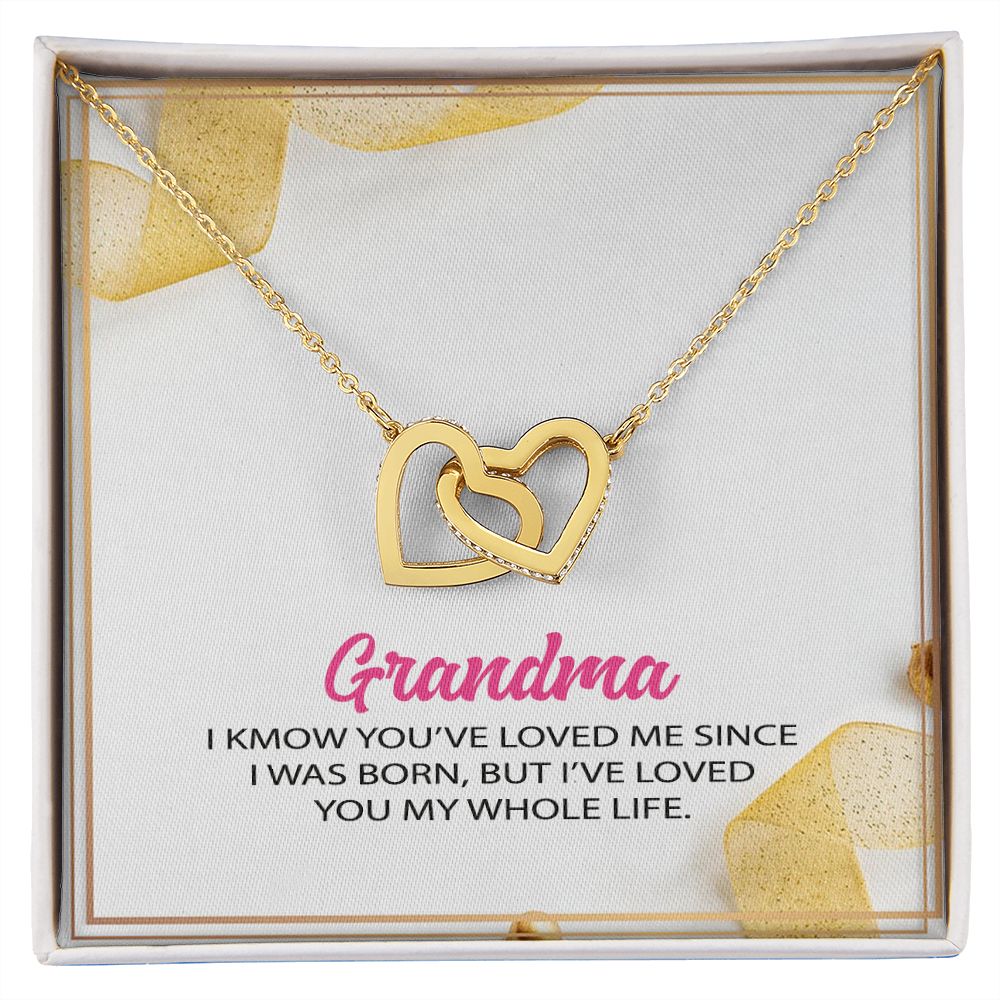 To My Grandma Necklace, Gift for Grandmother Necklace, Mothers Day Gift For Grandma Nana, Grandma Jewelry From Grandchildren GrandKids , Jewelry Box Gift For Grandma Grandmother12 Interlocking Hearts Necklace