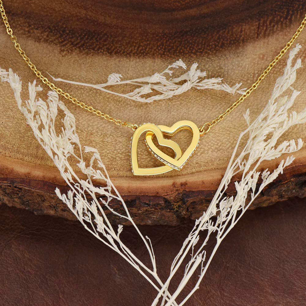 To My Wife Necklace Pendant Gift From Husbnd Habby Birthday Jewelry with Message Card and Gift Box. Wife Necklace Gift for Wife from Husband Valentine's Day Gift For Wife Future Wife Interlocking Hearts Necklace
