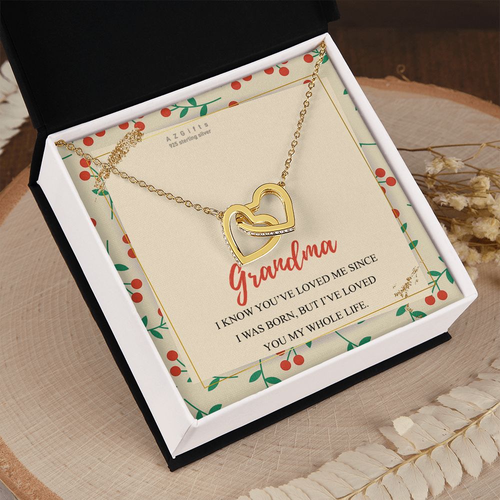 To My Grandma Necklace, Gift for Grandmother Necklace, Mothers Day Gift For Grandma Nana, Grandma Jewelry From Grandchildren GrandKids , Jewelry Box Gift For Grandma Grandmother15 Interlocking Hearts Necklace