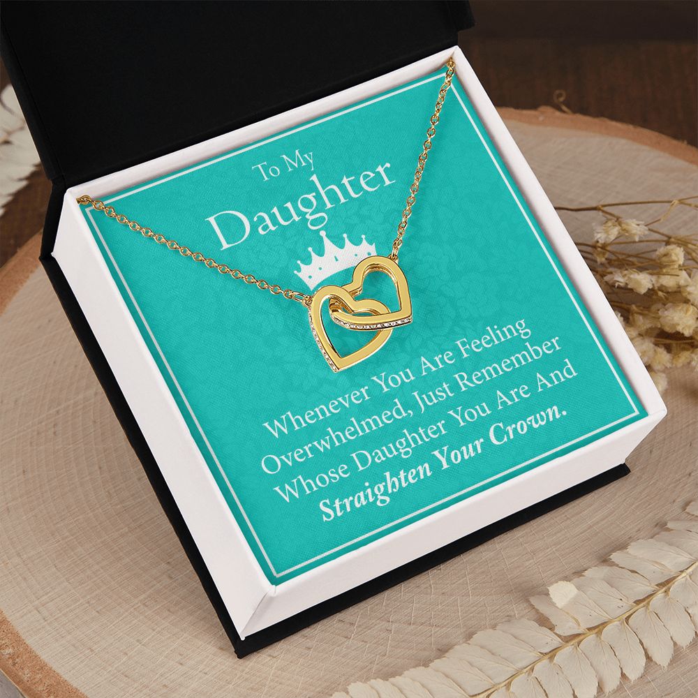 Jewelry Pendant Present for Daughter, To My Daughter Gift Necklace from Mom, Mother Daughter Gift Ideas, Birthday Christmas Gift Graduation Gifts for Daughters, Mother and Daughter Necklace 15 Interlocking Hearts Necklace