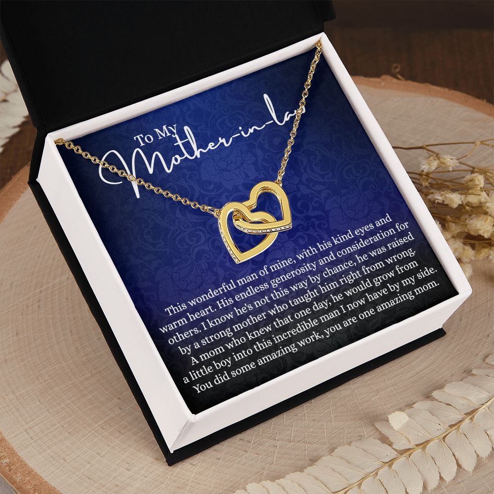 To My Mother in Law Necklace, Mother in Law Gift, Gift for Mother in Law Necklace Jewelry Gift to My Mother-in-law on Wedding Day Mother's day gift for Mother in Law Birthday gift Interlocking Hearts Necklace