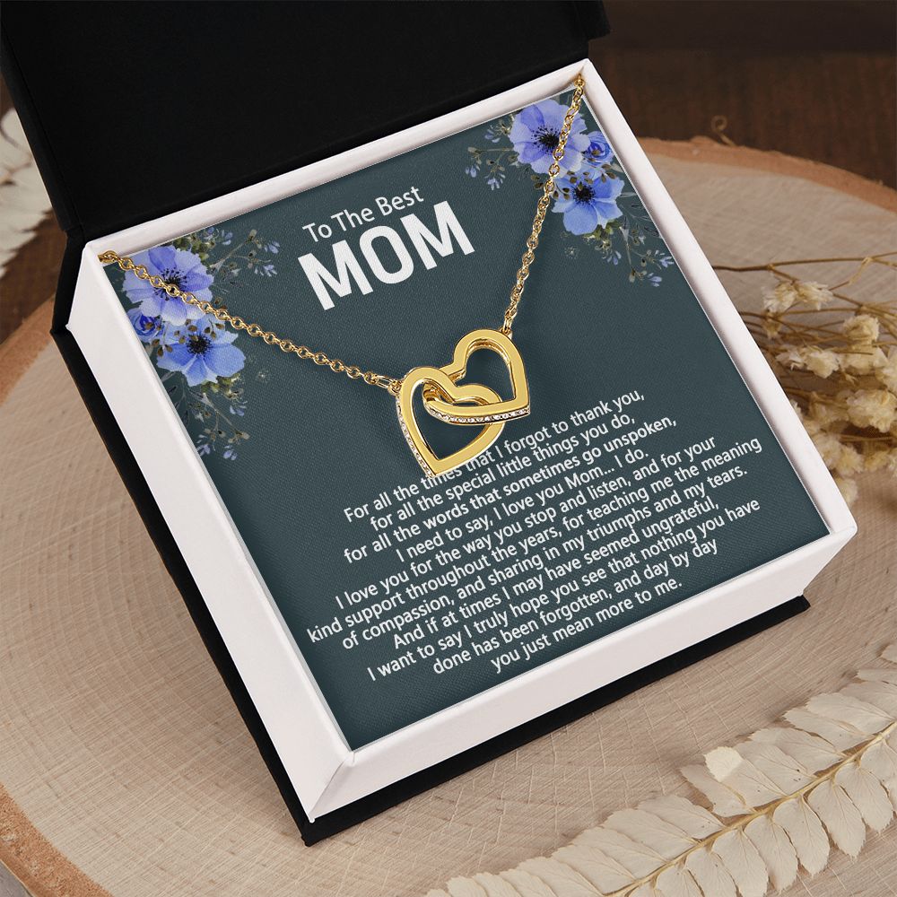 To The Best Mom Love Knot Necklace Gift For Mom On Mother's Day Interlocking Hearts Necklace