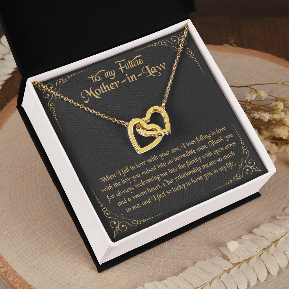 Mother in Law Necklace, Jewelry for Women, Future Mother in Law Gifts from Daughter in Law, Mother of Bride Gifts For Mother in Law, Birthday Gifts For Mother In Law From Daughter In Law10 Interlocking Hearts Necklace