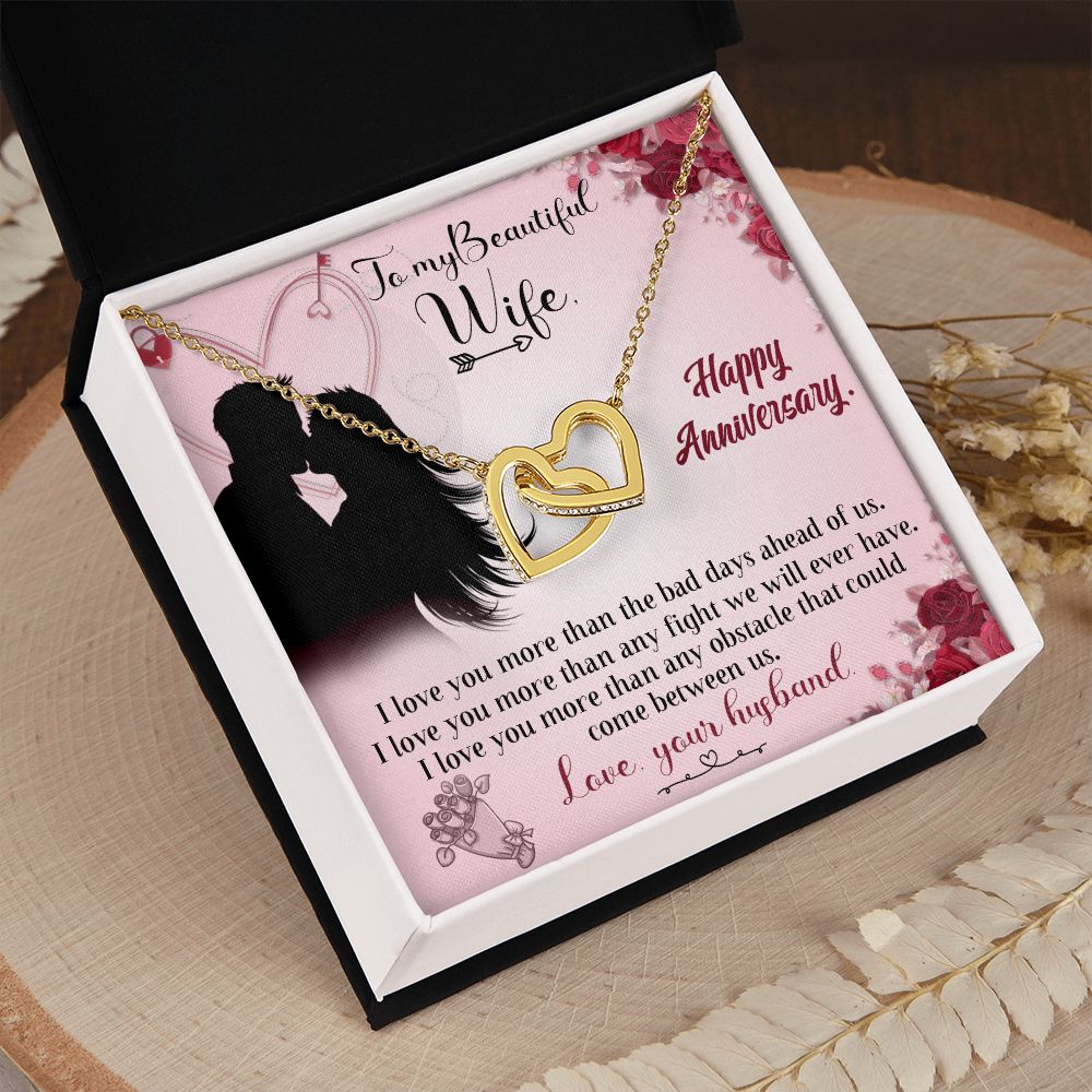 To My Beautiful Wife Necklace, Wedding Anniversary Jewelry For Women, Necklace For Wife from Husband, Gifts For Wife Birthday Gifts Necklace, Jewelry With Message Card In A Gift Box