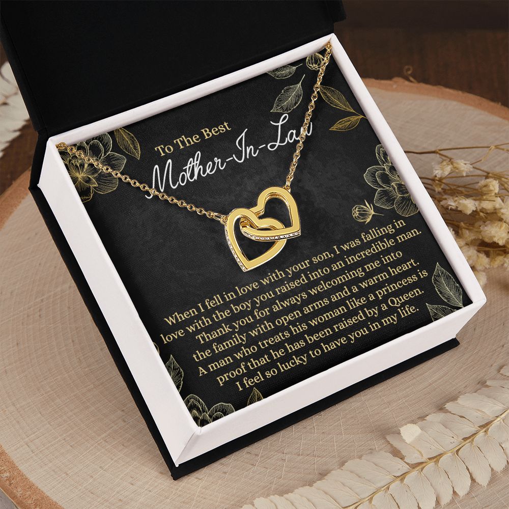 Mother In Law Gift, Cute Mother In Law Gifts Christmas, Unique Gift for Mother In Law Birthday, Best Mother In Law Gift, Mother-In-Law Gift Interlocking Hearts Necklace