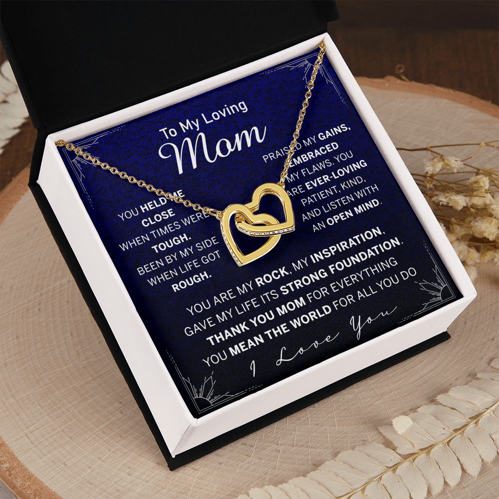 To My Mom Necklace, Gift For Mom, Mother's Day Gift from Daughter, Mom Jewelry Gift for Mothers Day, Birthday Gift for Mother, Moms Gift from Daughter Son, Necklace for Mom Mother Interlocking Hearts Necklace