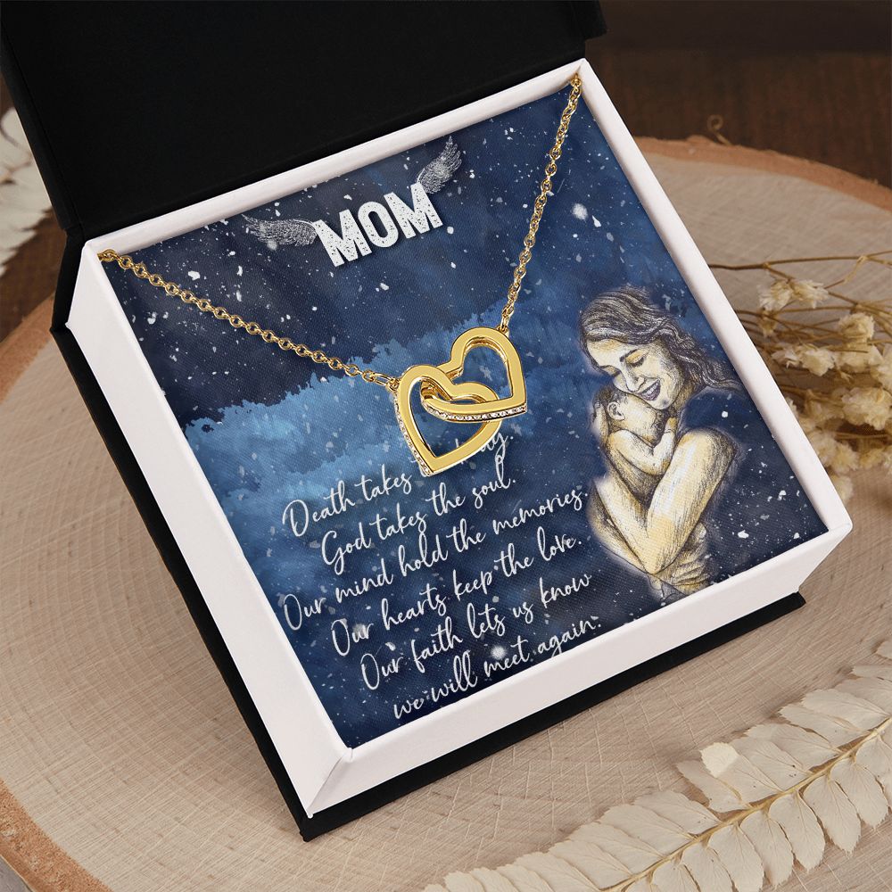 To My Mom Necklace Pendant Gift From Daughter Your Faith Lets Us Know With Message Card Gift For Mom Interlocking Hearts Necklace