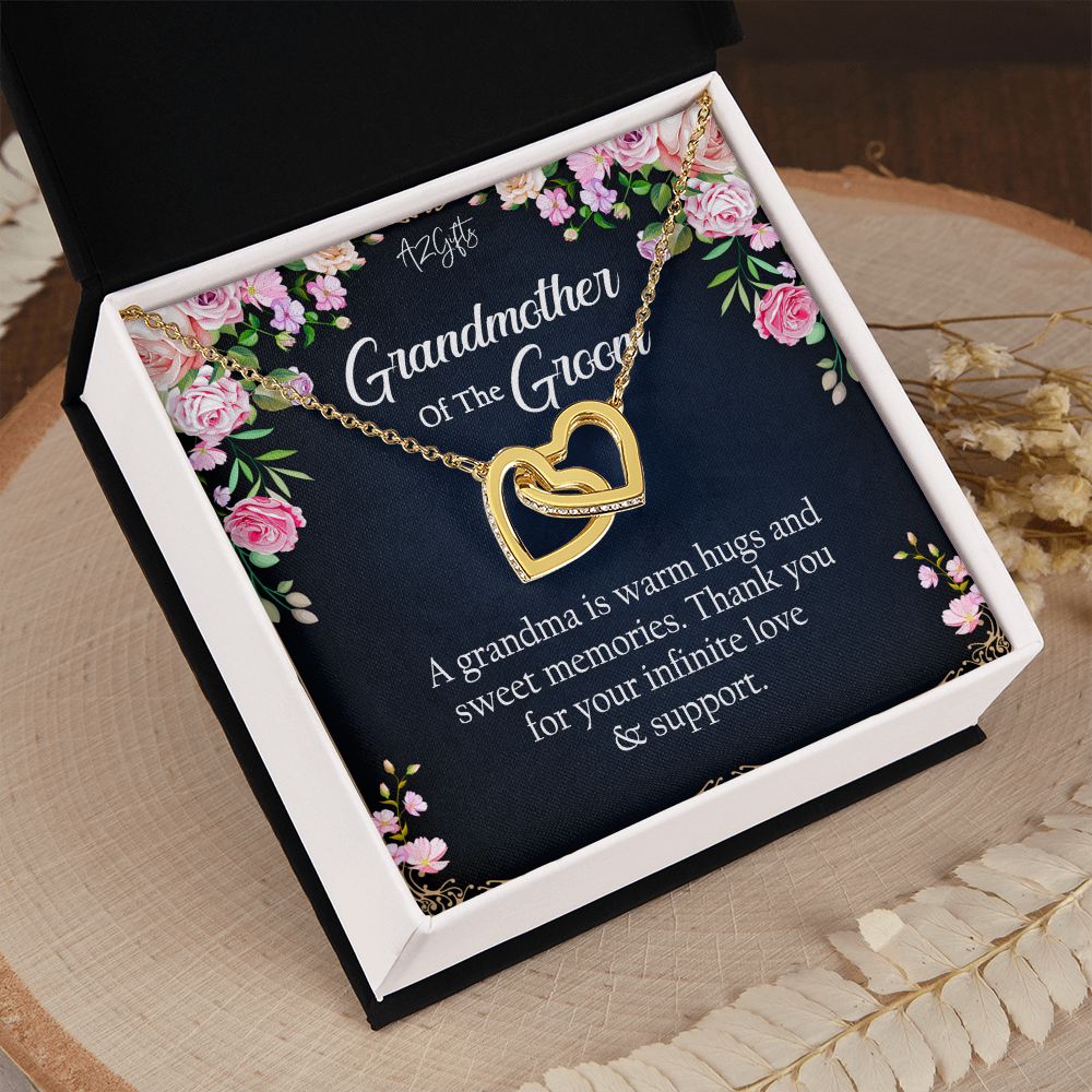 To My Grandmother Necklace, Gift for Grandmother Necklace, Mothers Day Gift For Grandma Nana, Grandma Jewelry From Grandchildren GrandKids , Jewelry Box Gift For Grandma Grandmother2 Interlocking Hearts Necklace