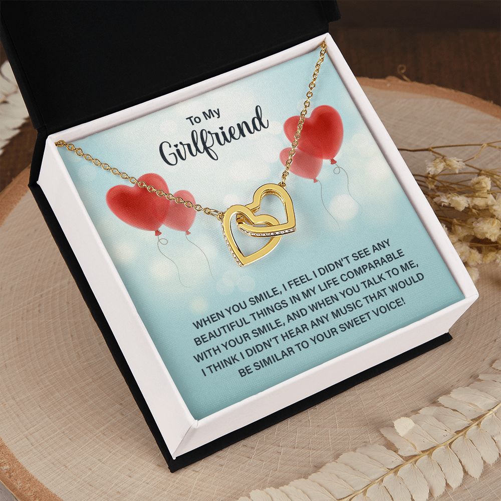 To My Girlfriend Necklace from Boyfriend To My Future Wife Necklace Jewelry For Girlfriend Gift For Girlfriend Gift for Her Romantic Birthday Valentines Day Gift For Girlfriend Gifts Necklaces Interlocking Hearts Necklace