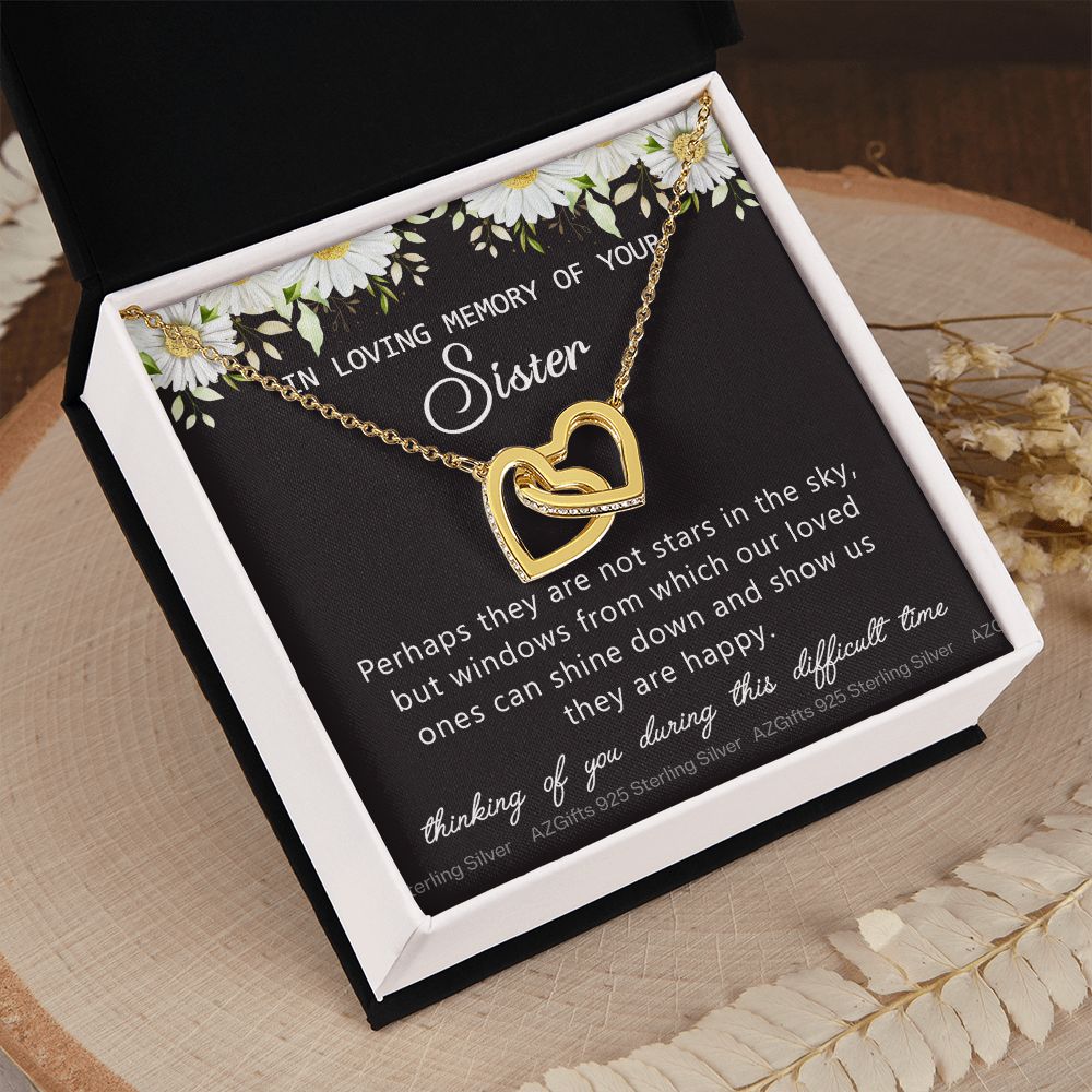 Loss Of Sister Necklace Gift, Sympathy Loss Of Sister, Sympathy Gift Box, Loss Of Sister Necklace, Loss Of Sister, Loss Of Sister Gift, Condolence Gifts, Remembrance Necklace for Women Interlocking Hearts Necklace