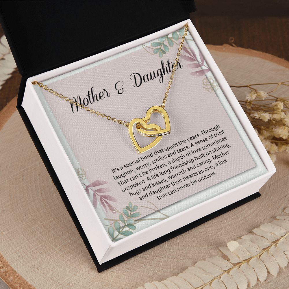Mom Necklace Gifts for Mom from Daughter to Mom Gifts for Mothers Day from Daughter, To My Mom Necklace from Daughter to Mom Birthday Gifts Necklace with Message Card and Gift Box2245 Interlocking Hearts Necklace