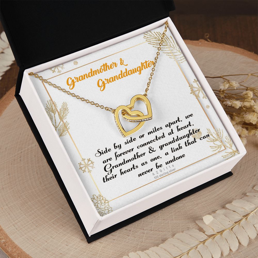 To My Grandma Necklace, Gift for Grandmother Necklace, Mothers Day Gift For Grandma Nana, Grandma Jewelry From Grandchildren GrandKids , Jewelry Box Gift For Grandma Grandmother14 Interlocking Hearts Necklace