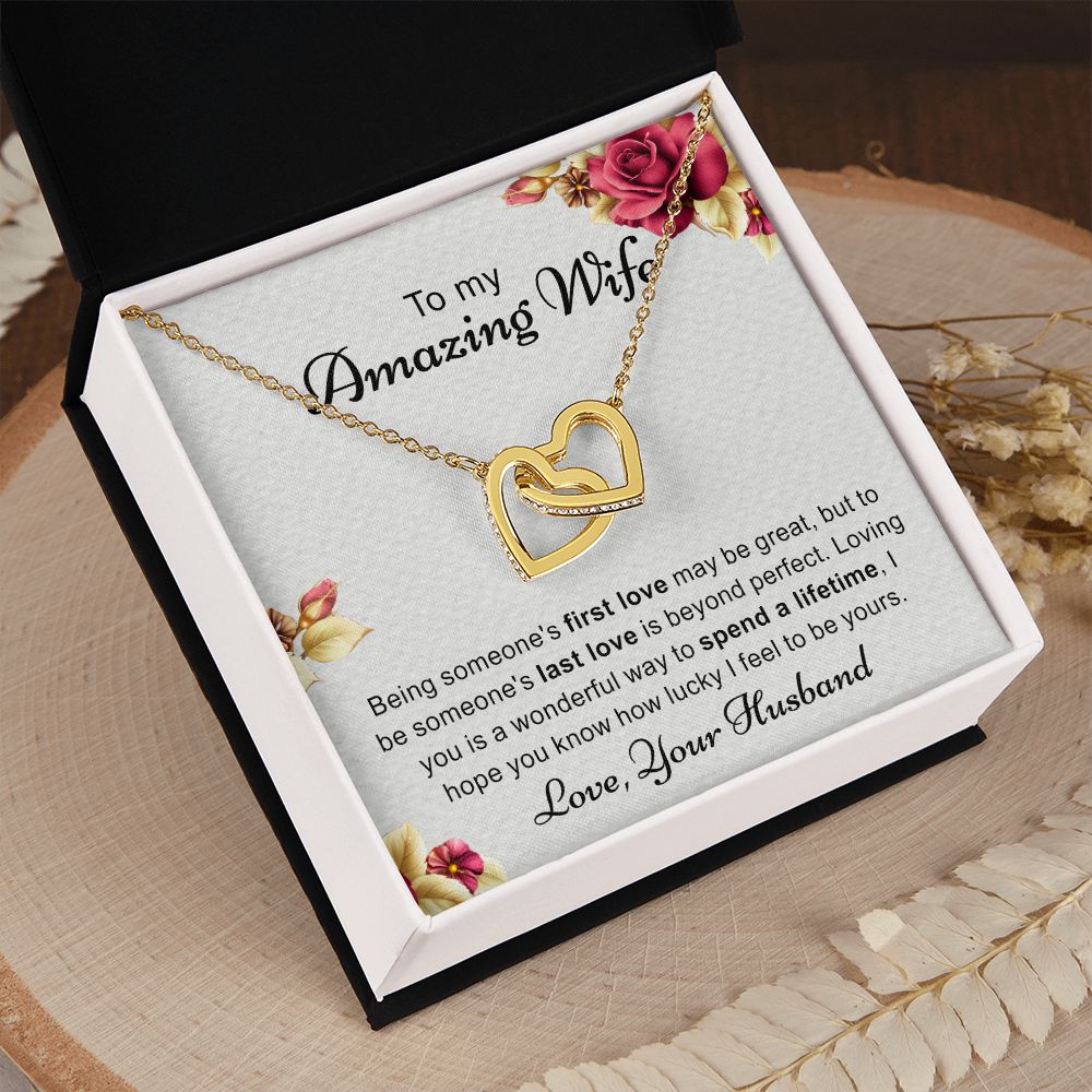 Birthday Gifts For Wife, Necklace Gifts For Wife From Husband, To My Wife Jewelry For Women , To My Wife Necklace  from Husband Wedding Anniversary Present For Wife, Beautiful Wife Jewelry Christmas 6 Interlocking Hearts Necklace