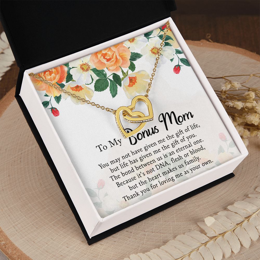 Mother Daughter Necklace as Daughter Gift from Mom, Mom Necklace as Christmas Gift for Mom from Son, Birthday Gift for Mother in Law Necklace, Bonus Mom Gifts for Step Mom Necklace5 Interlocking Hearts Necklace