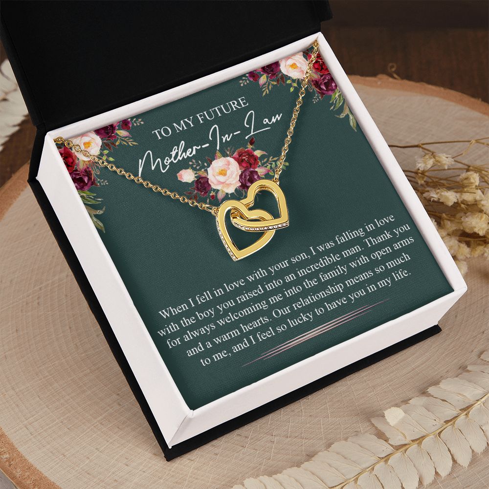 Mother in Law Necklace, Jewelry for Women, Future Mother in Law Gifts from Daughter in Law, Mother of Bride Gifts For Mother in Law, Birthday Gifts For Mother In Law From Daughter In Law5 Interlocking Hearts Necklace
