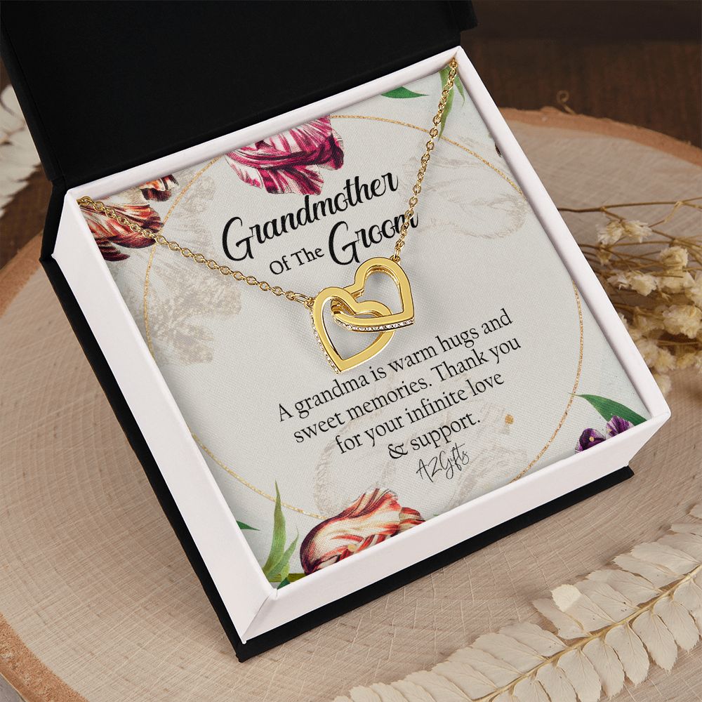 To My Grandmother Necklace, Gift for Grandmother Necklace, Mothers Day Gift For Grandma Nana, Grandma Jewelry From Grandchildren GrandKids , Jewelry Box Gift For Grandma Grandmother1 Interlocking Hearts Necklace