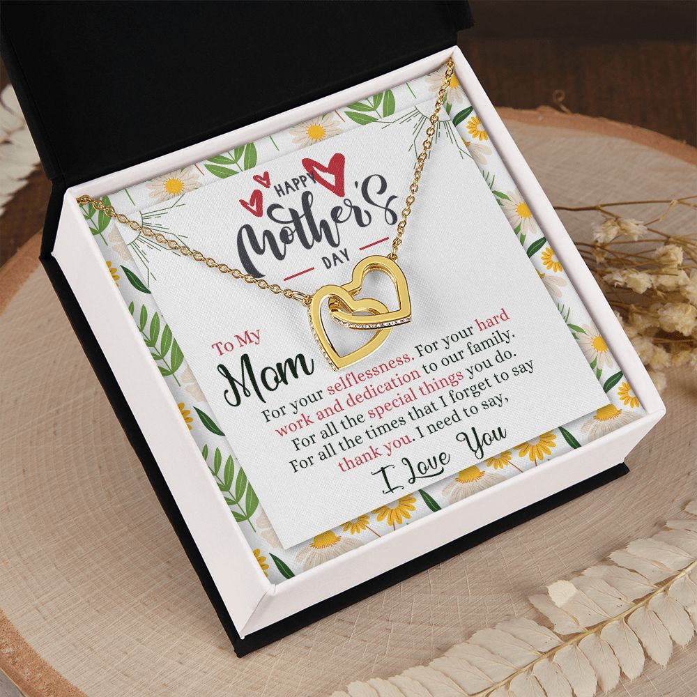 Mom Necklace Gift Best Mother Gifts From Kids  Mommy Gifts Mom Birthday Gift Children Jewelry Set Mother’s Day Gift For Her Interlocking Hearts Necklace