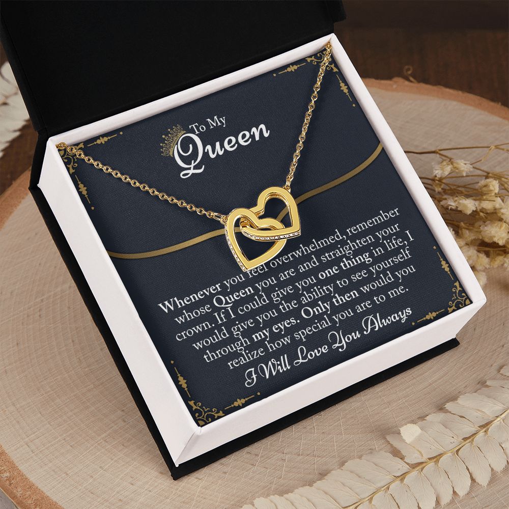 To My Queen Gift For Her Jewelry Gift Her Gift for Her Christmas Necklace Interlocking Hearts Necklace