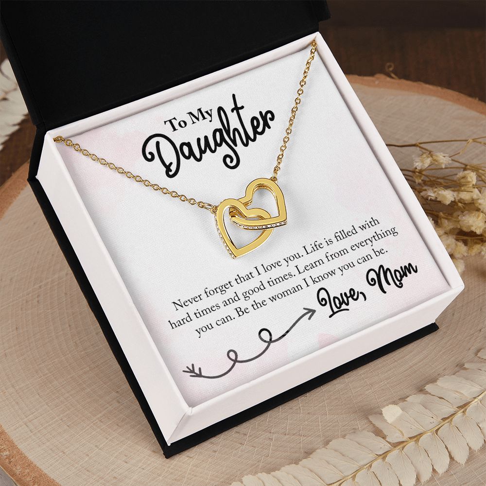 To My Daughter Necklace Pendant Gift From Mom Necklace I Know You Can Be With Message Card Gift Box Gift For To Daughter Daughter In Law On Birthday Anniversary Interlocking Hearts Necklace