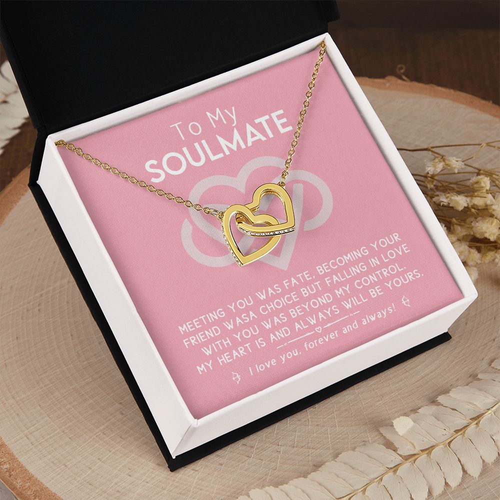 To My Soulmate Forever Love Necklace Gift For Soulmate Jewelry For Girlfriend Interlocking Hearts Necklace