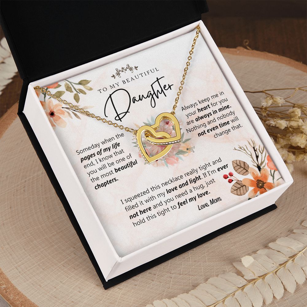 To My Beautiful Daughter Love Knot Necklace Christmas Gift For Daughter From Mom Interlocking Hearts Necklace