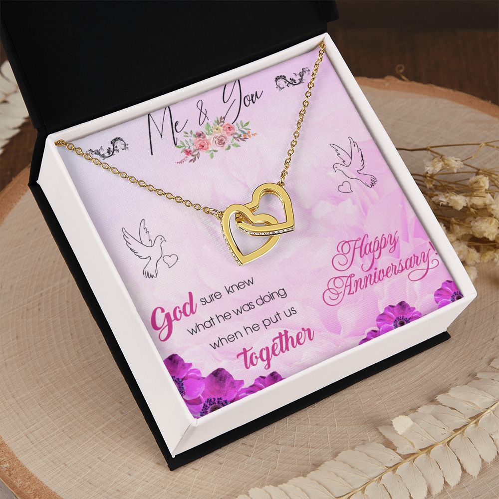 To My Wife Necklace, Wedding Anniversary Jewelry For Women, Necklace For Wife from Husband, Gift For Wife Birthday Gifts From Husband Necklace, Jewelry With Message Card In A Gift Box8 Interlocking Hearts Necklace