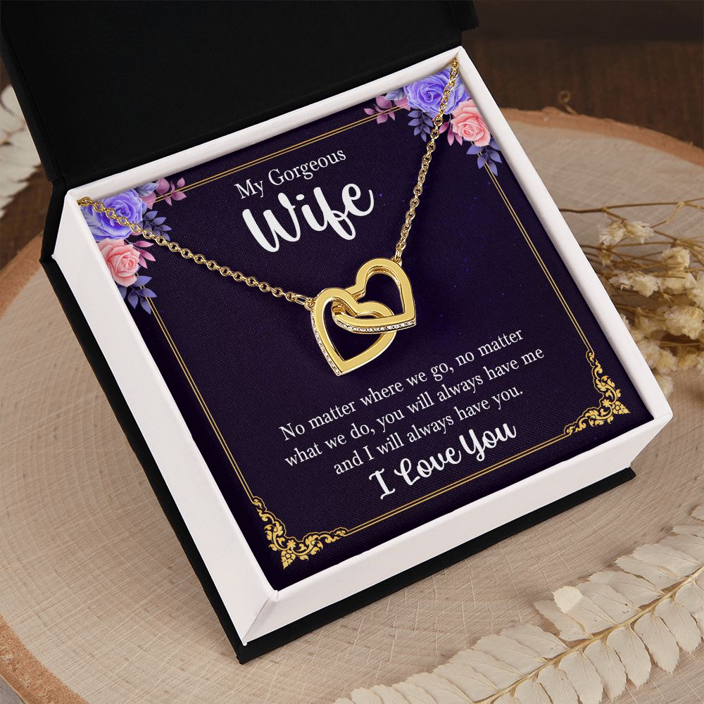 Birthday Gifts For Wife, Necklace Gifts For Wife From Husband, To My Wife Jewelry For Women , To My Wife Necklace  from Husband Wedding Anniversary Present For Wife, Beautiful Wife Jewelry Christmas15 Interlocking Hearts Necklace