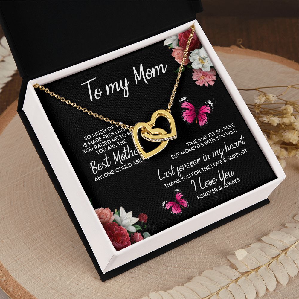 To My Mom Necklace, Gift For Mom, Mother's Day Gift from Daughter, Mom Jewelry Gift for Mothers Day, Birthday Gift for Mother, Moms Gift from Daughter Son, Necklace for Mom Mother 13 Interlocking Hearts Necklace