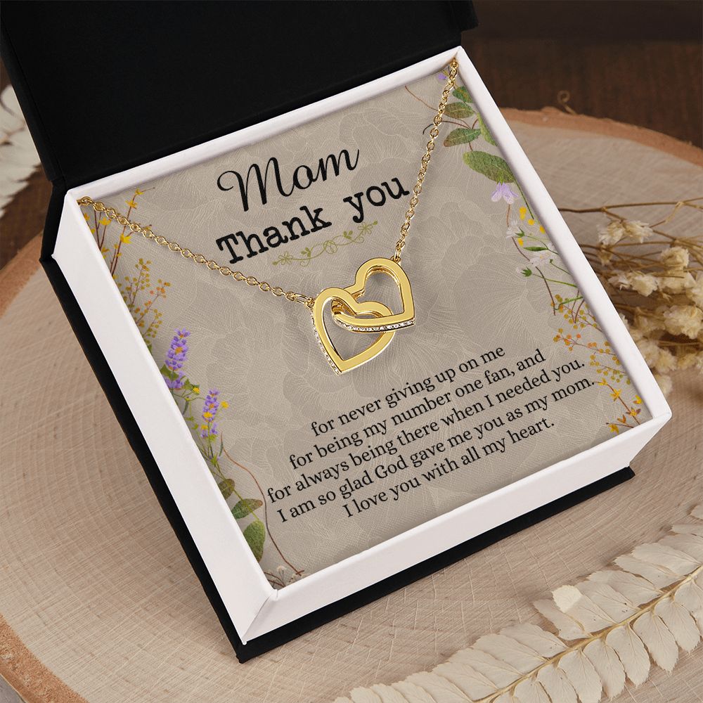 To My Mom Necklace, Thank you Mom Gift, Gift for Mom, Mother's Day Gift from Daughter, Mother Daughter gift, Gift from child, Gift for Mom, Mothers Day Necklace for Women Interlocking Hearts Necklace