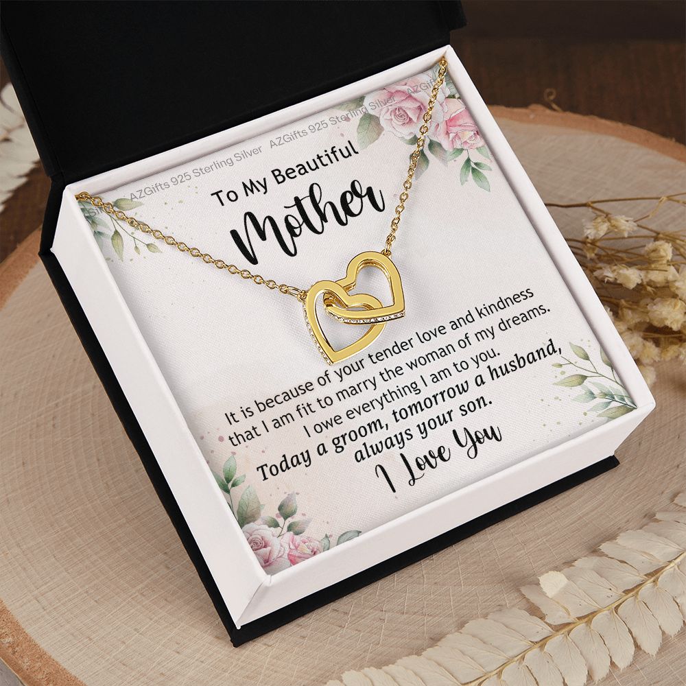 Mother Of The Groom Gift, Mother Of The Groom, Mother Of The Groom Gifts, Gift For Mother Of The Groom, Mother Of Groom Interlocking Hearts Necklace