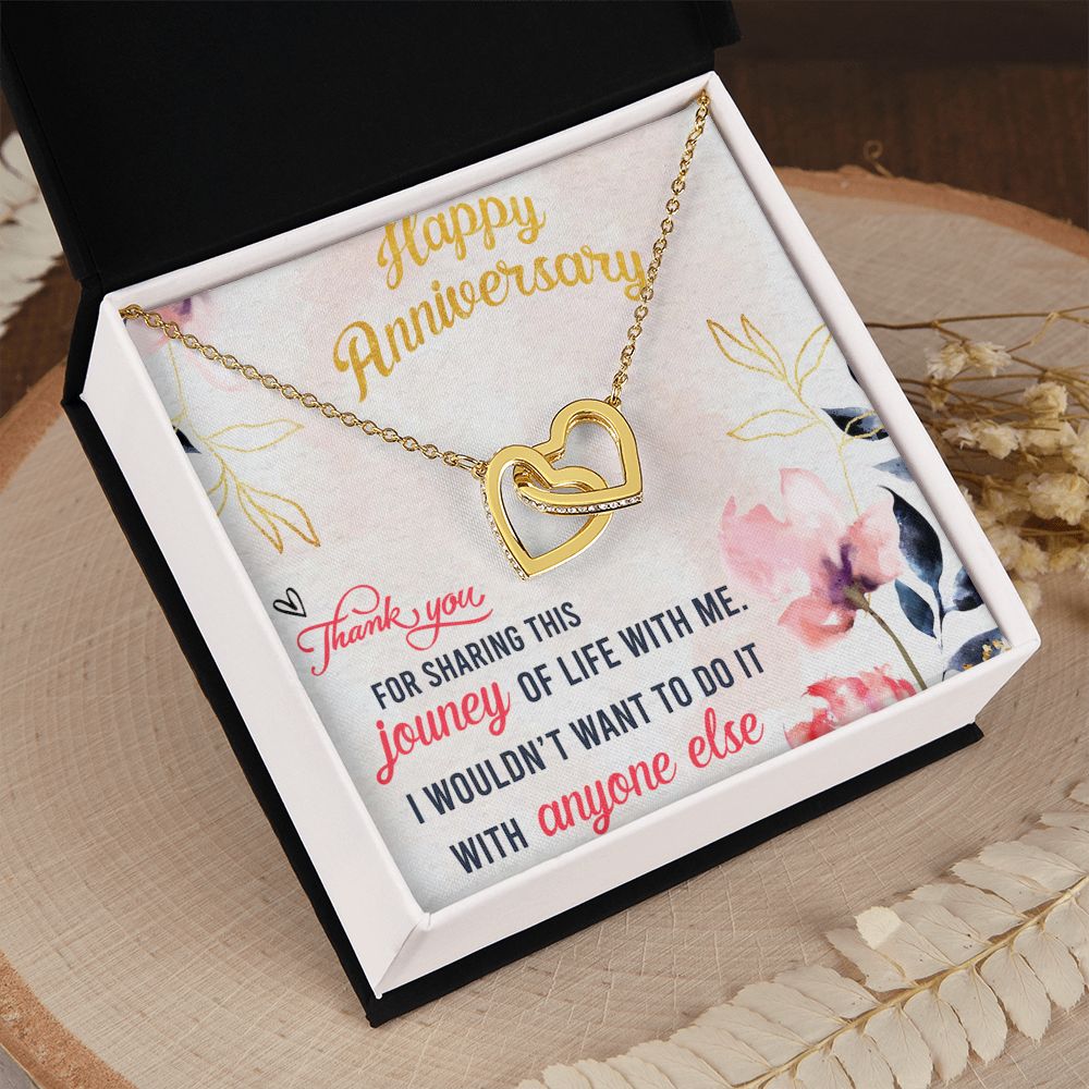 To My Wife Necklace, Wedding Anniversary Jewelry For Women, Necklace For Wife from Husband, Gift For Wife Birthday Gifts From Husband Necklace, Jewelry With Message Card In A Gift Box9 Interlocking Hearts Necklace