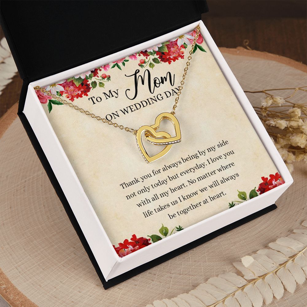 Gift for Mother of The Groom Necklace Gift for Mom on Wedding Day Gift for Maid of Honor Gift for Bridesmaid Proposal Gift to My Mom Necklace from Daughter Interlocking Hearts Necklace