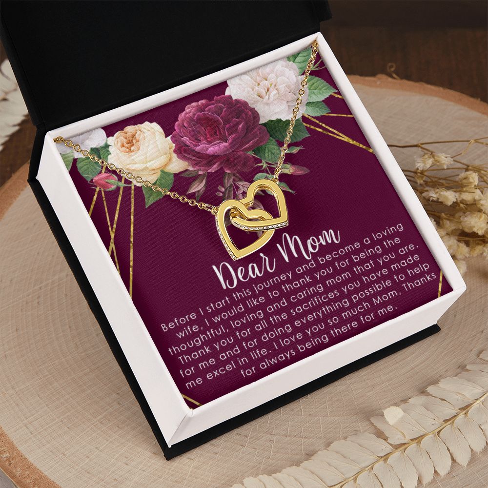 To My Mom Necklace, Gift For Mom, Mother's Day Gift from Daughter, Mom Jewelry Gift for Mothers Day, Birthday Gift for Mother, Moms Gift from Daughter Son, Necklace for Mom Mother2 Interlocking Hearts Necklace