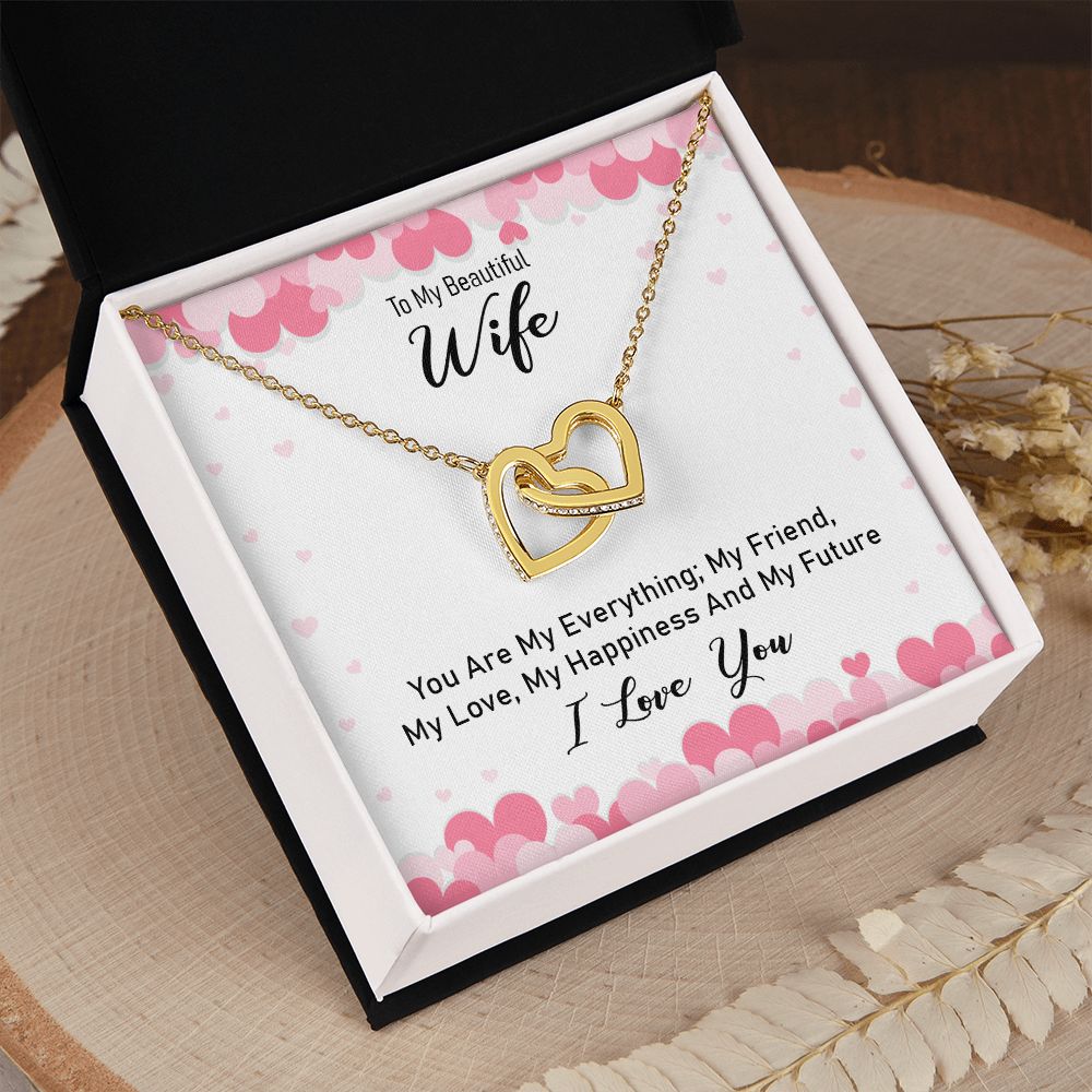 To My Beautiful Wife Necklace, Wedding Anniversary Jewelry For Women, Necklace For Wife from Husband, Gifts For Wife Birthday Gifts Necklace, Jewelry With Message Card In A Gift Box