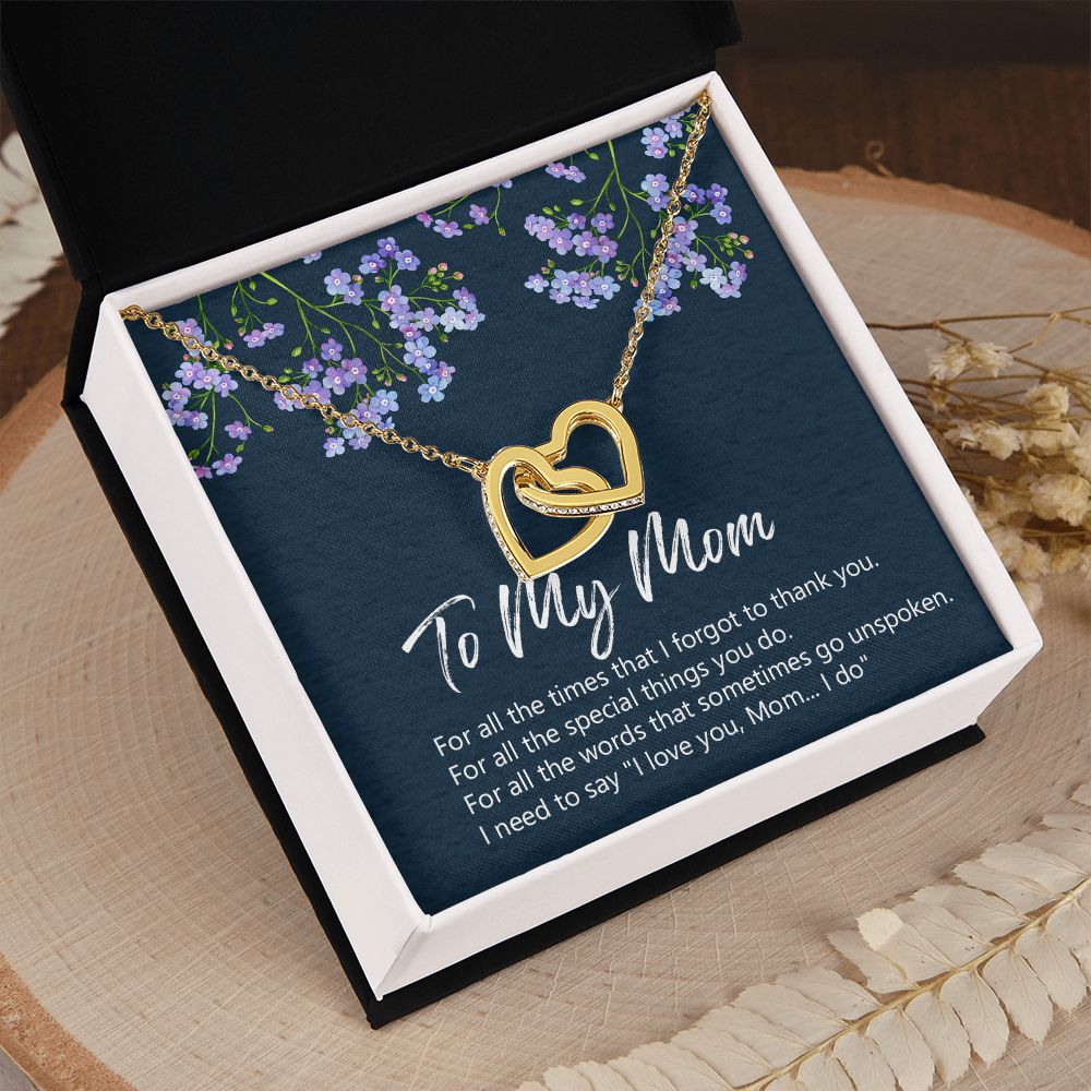 To My Mom Necklace Jewelry Gift, Birthday Gift For Mom, Mother's Day Gift For Mom, Message Card Jewelry Gift For Mom, Meaningful Mom Gift Interlocking Hearts Necklace