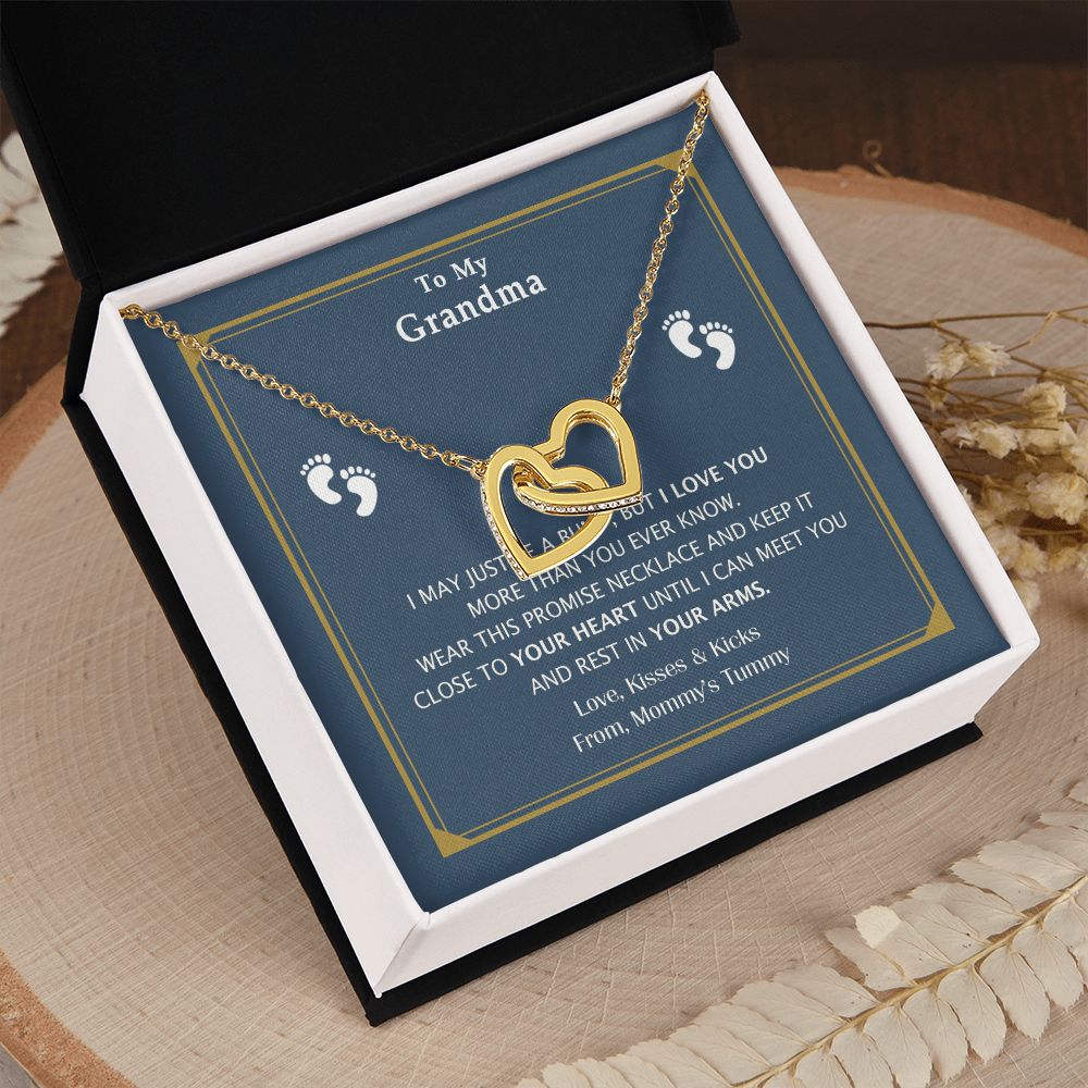 To My Grandma Necklace, Gift for Grandmother Necklace, Mothers Day Gift For Grandma Nana, Grandma Jewelry From Grandchildren GrandKids , Jewelry Box Gift For Grandma Grandmother17 Interlocking Hearts Necklace